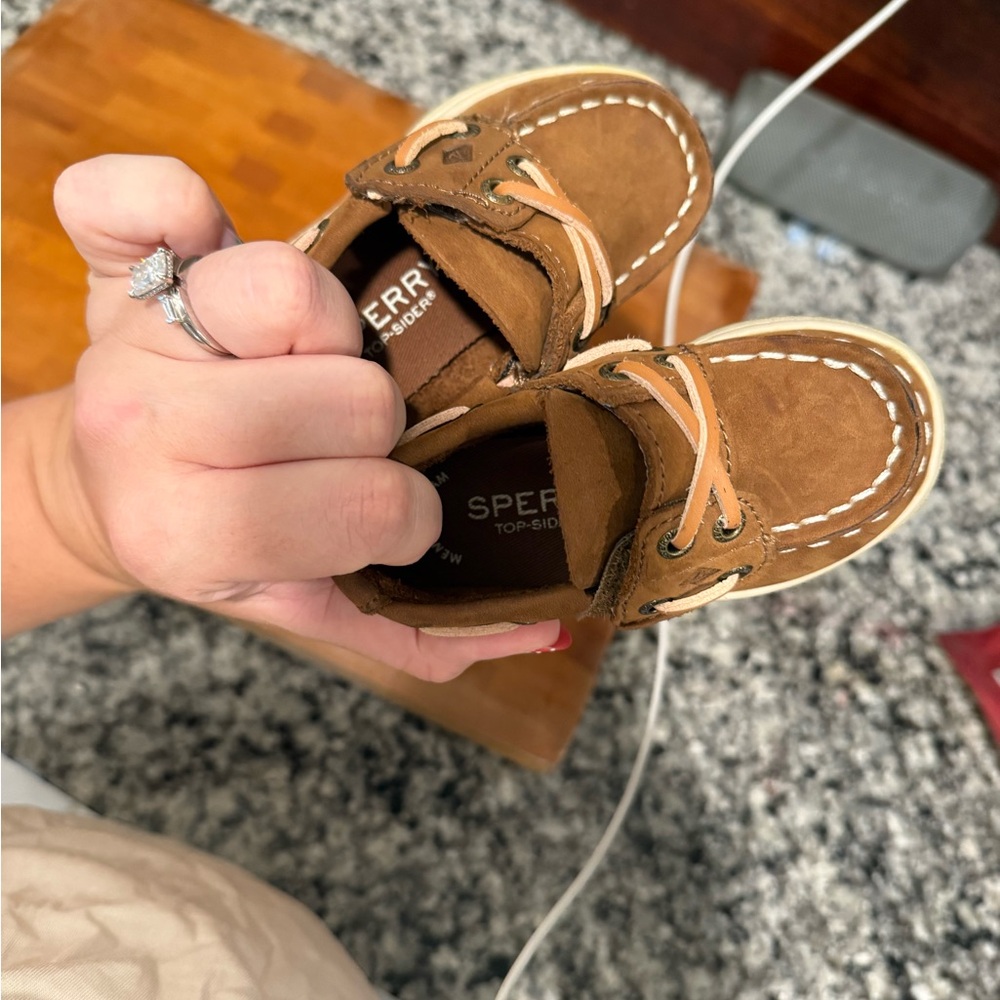 Sperry Brown Moccasin Shoes with Suede Finish
